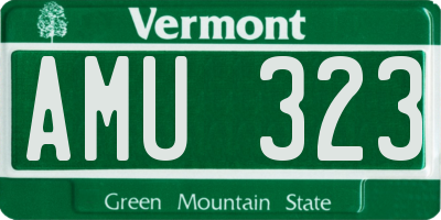 VT license plate AMU323