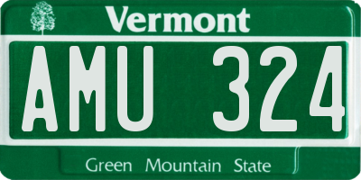 VT license plate AMU324