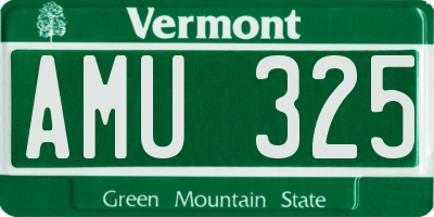 VT license plate AMU325