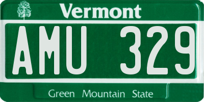 VT license plate AMU329