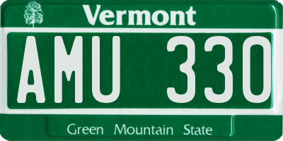 VT license plate AMU330