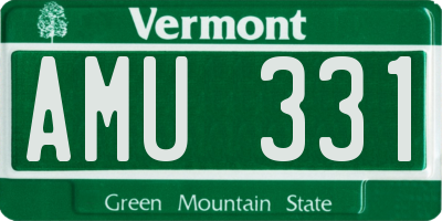 VT license plate AMU331