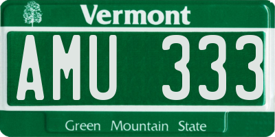 VT license plate AMU333