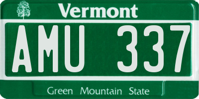 VT license plate AMU337