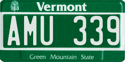 VT license plate AMU339