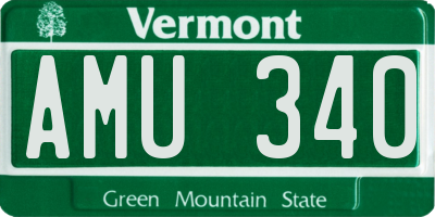 VT license plate AMU340