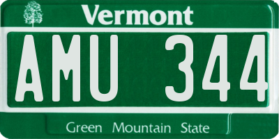 VT license plate AMU344