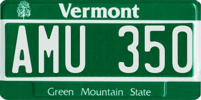 VT license plate AMU350
