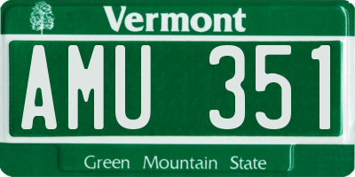 VT license plate AMU351