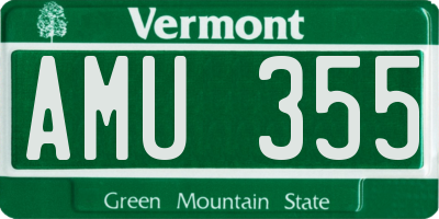 VT license plate AMU355