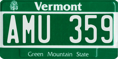 VT license plate AMU359