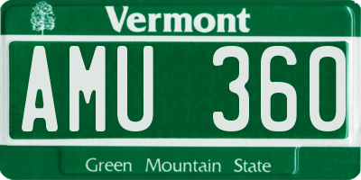 VT license plate AMU360