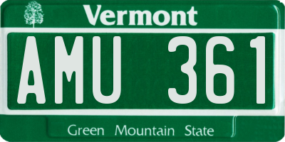 VT license plate AMU361