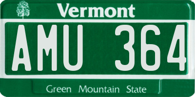 VT license plate AMU364