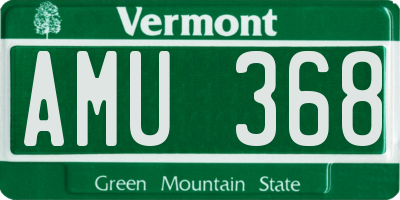 VT license plate AMU368