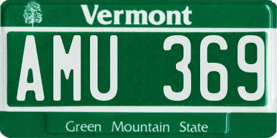 VT license plate AMU369