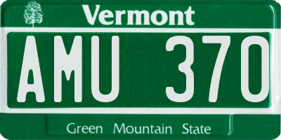 VT license plate AMU370