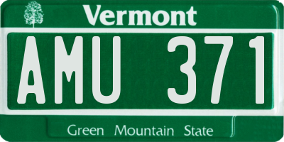 VT license plate AMU371