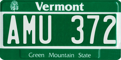VT license plate AMU372