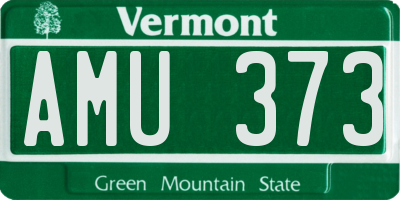 VT license plate AMU373