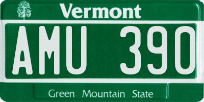 VT license plate AMU390