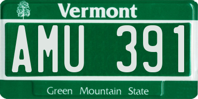 VT license plate AMU391