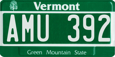 VT license plate AMU392