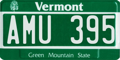VT license plate AMU395