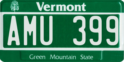 VT license plate AMU399