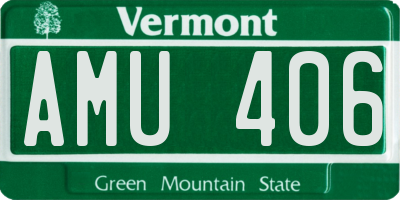 VT license plate AMU406