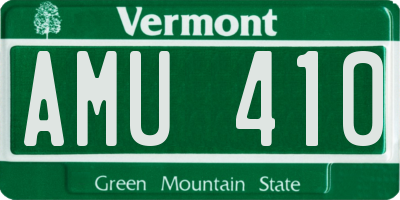 VT license plate AMU410