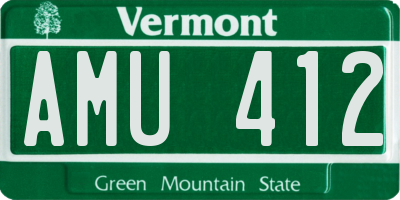 VT license plate AMU412
