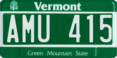 VT license plate AMU415