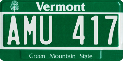 VT license plate AMU417