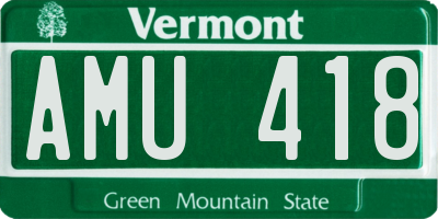 VT license plate AMU418