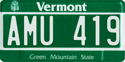 VT license plate AMU419