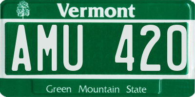 VT license plate AMU420