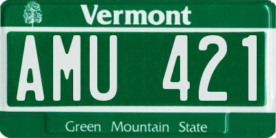 VT license plate AMU421