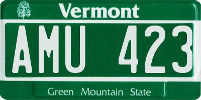 VT license plate AMU423