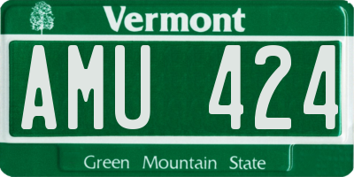 VT license plate AMU424