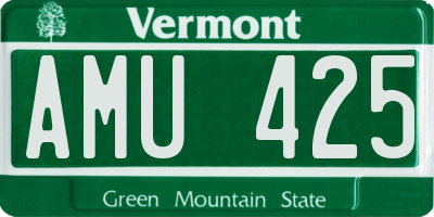VT license plate AMU425