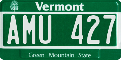 VT license plate AMU427