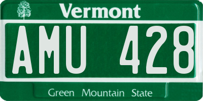 VT license plate AMU428