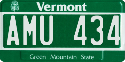 VT license plate AMU434