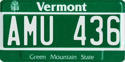 VT license plate AMU436