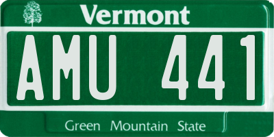 VT license plate AMU441