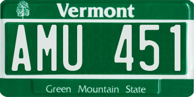 VT license plate AMU451