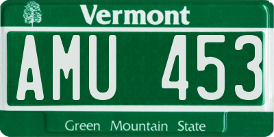 VT license plate AMU453