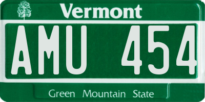 VT license plate AMU454
