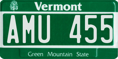 VT license plate AMU455